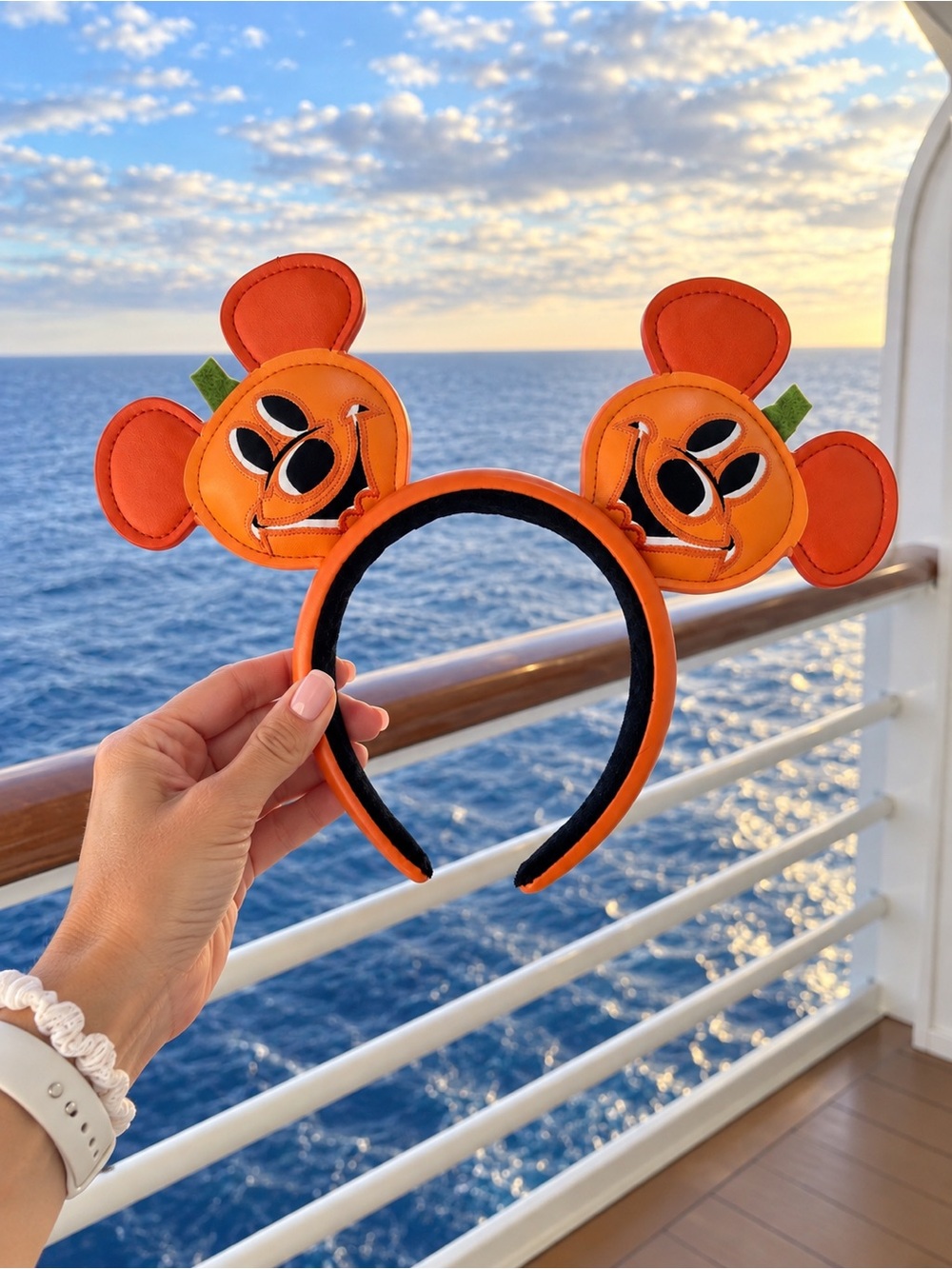 Disney Orange Pumpkin Mickey Mouse Ear Headband